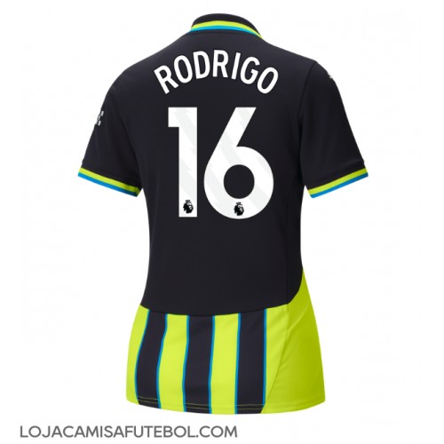 Camisa de Futebol Manchester City Rodri Hernandez #16 Equipamento Secundário Mulheres 2024-25 Manga Curta